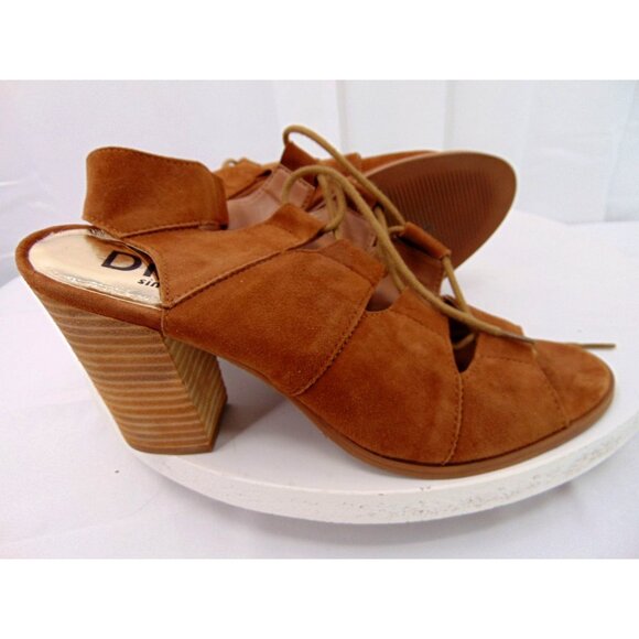 Diba True Tren Dee Brown Suede Lace Up Heels Size 10 Gladiator Shoes Lace Up - Picture 2 of 11